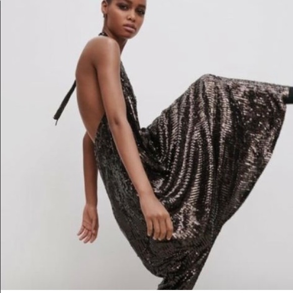 Zara nwot sequin halter dress - Picture 2 of 3